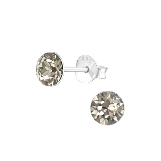 E-81 Black Diamond Stud Earrings