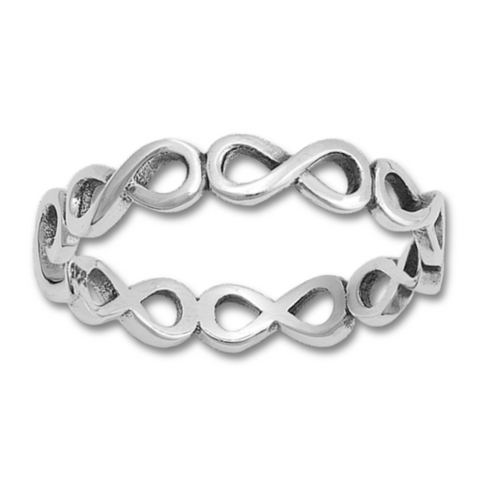 Infinity Band Ring on a white background.