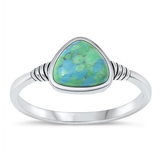Turquoise Triangle Ring on a white background.