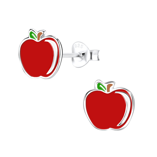 Apple Earrings on a white background.