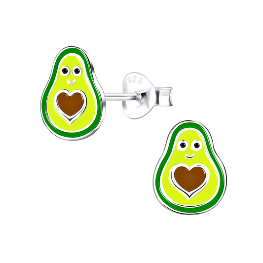 Avocado Earrings on a white background.