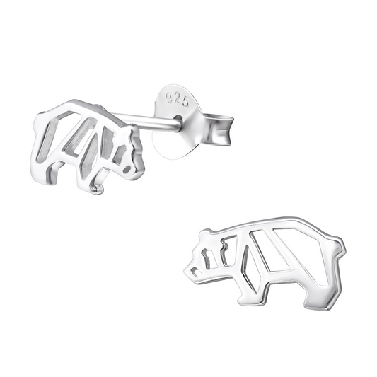 Bear Cut Out Earrings on a White Background