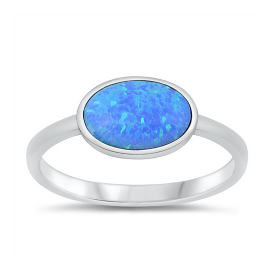 R-52 Blue Lab Opal Oval Ring