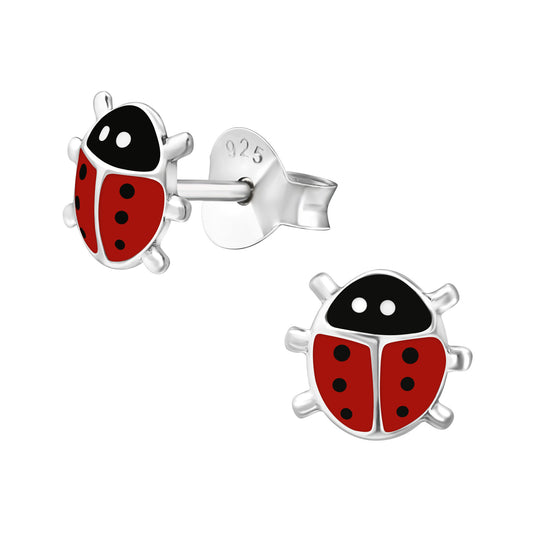 Ladybug Earrings on a white background
