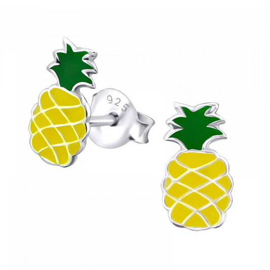 Colorful Pineapple Earrings on a white background.
