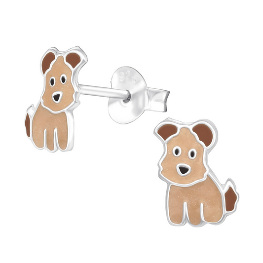 Dog Earrings on a white background.