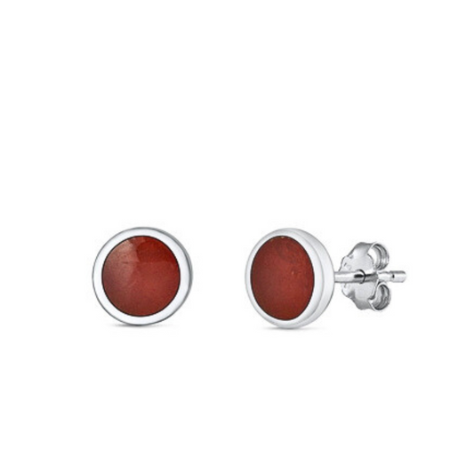 E-105 Red Jasper Stud Earrings