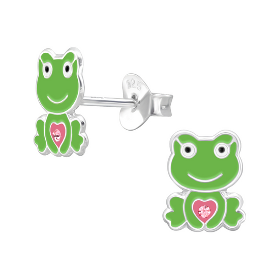 E-225 Heart Frog Earrings