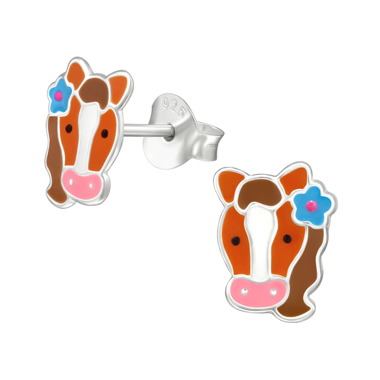 E-244 Colorful Horse Head Earrings
