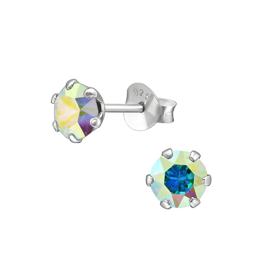 E-76 AB Crystal CZ Stud Earrings