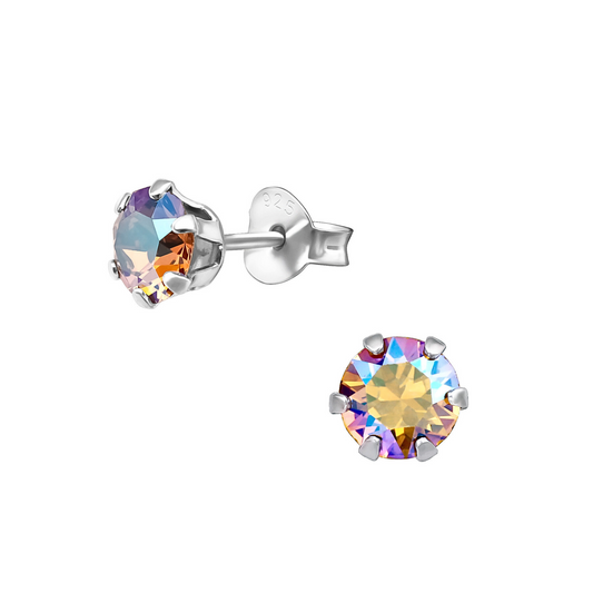 E-78 AB Topaz CZ Stud Earrings