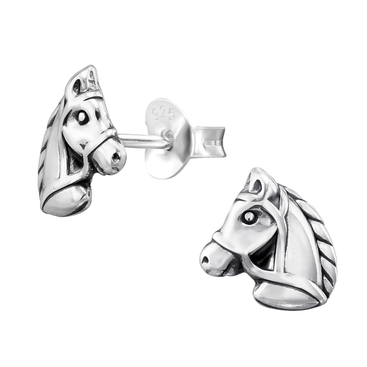 Horse Head Earrings on a white background.