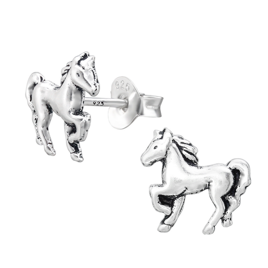 Horse Running Earrings on a white background.