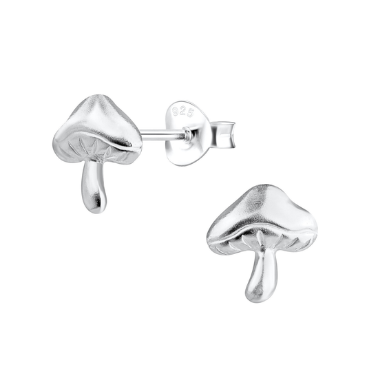 Mushroom Earrings on a white background.