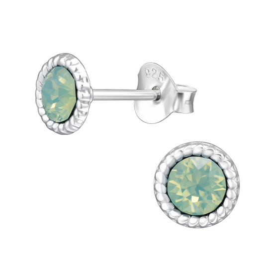 Pacific Opal Crystal Earrings on a white background.