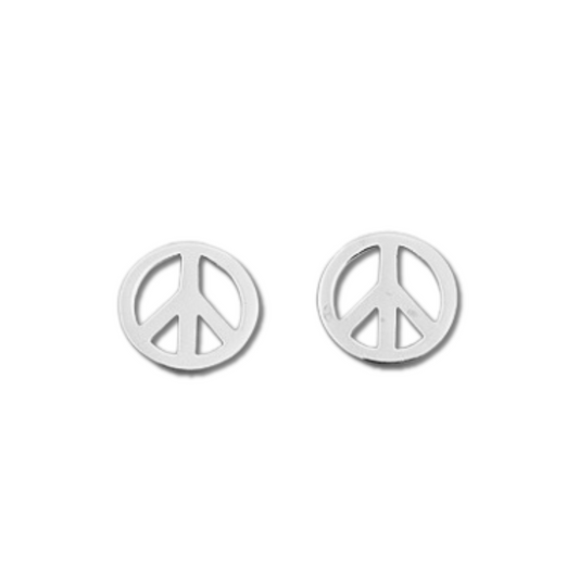 E-23 Small Peace Sign Earrings