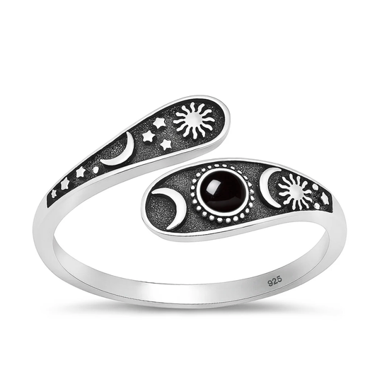 R-208 Black Onyx Celestial Ring