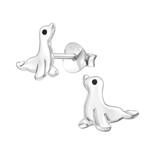 Seal Earrings on a white background.