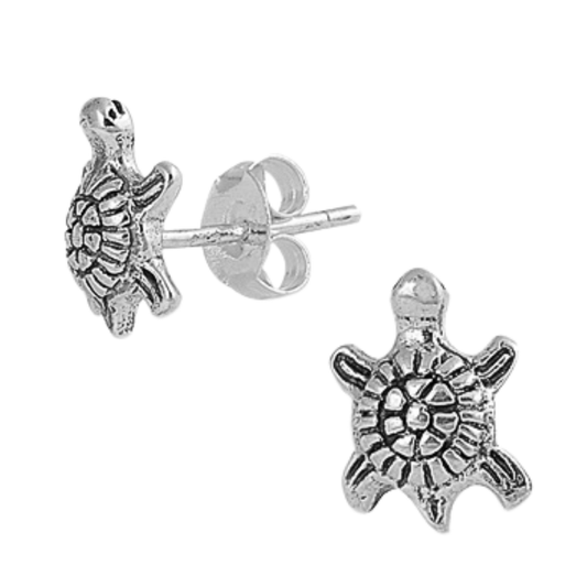 Turtle Earrings on a white background.