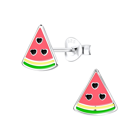 Watermelon Earrings on a white background.